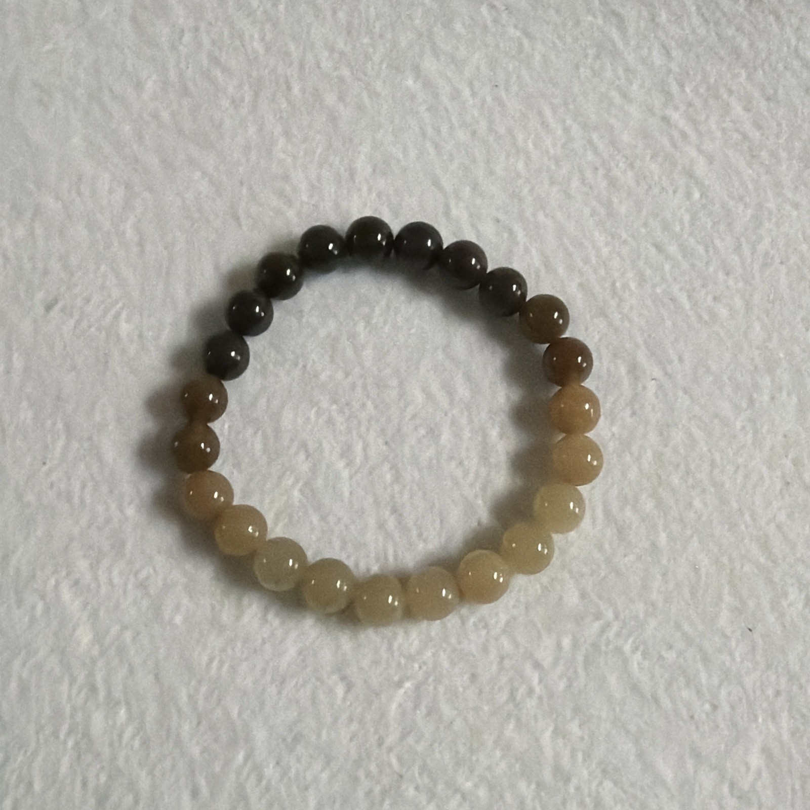 certified nephrite jade bead bracelet 和田玉手链 （糖料渐变色手链，和田老料）#183