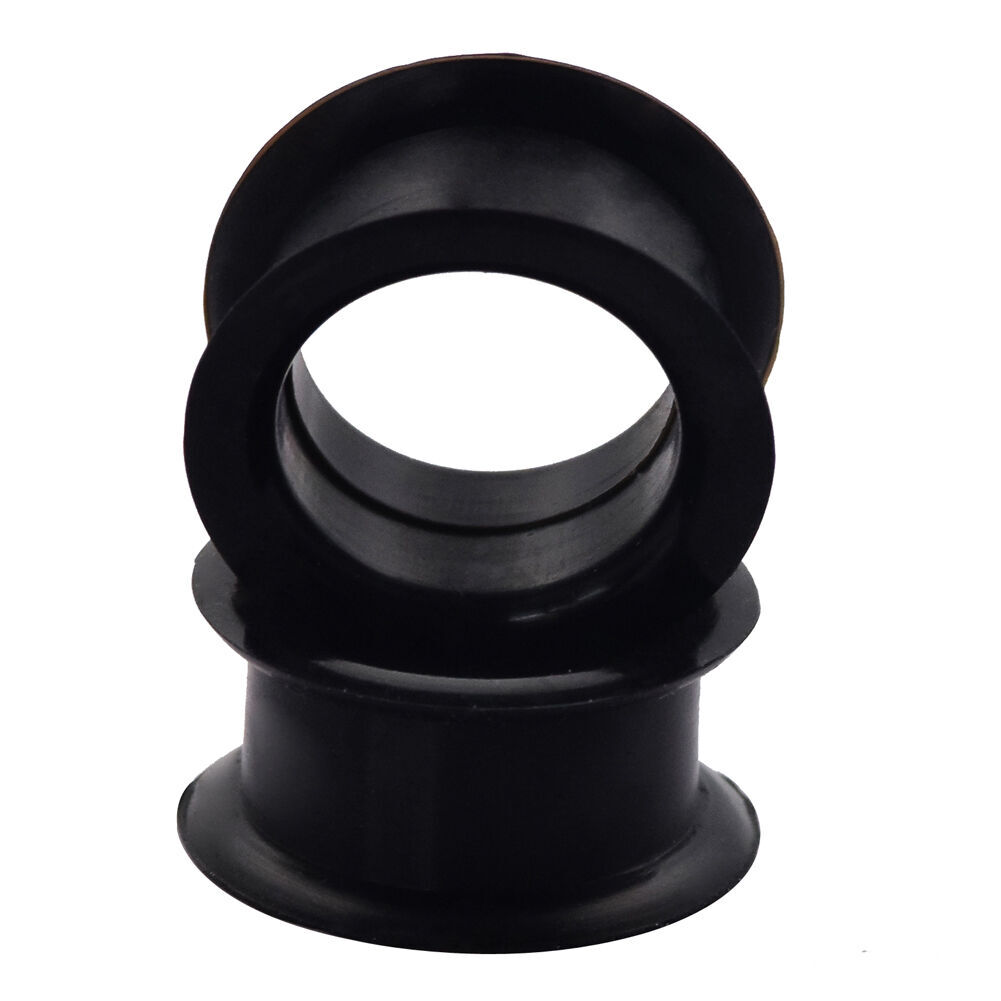 2Pcs Thick Silicone Ear Skins Flesh Tunnels Double Flared Hollow Ear Gauge Plugs