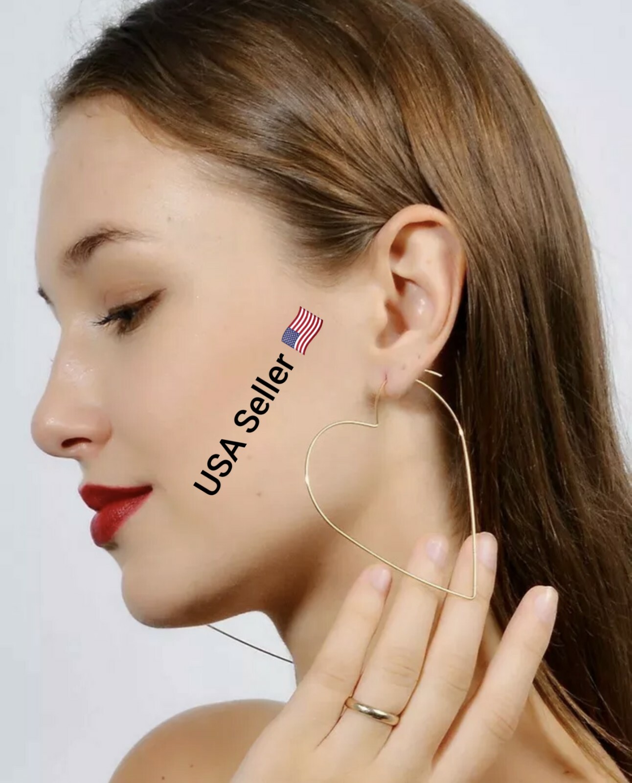 New Fashion Personality Exaggerated Tide Female Earrings Love Big Heart Beauty