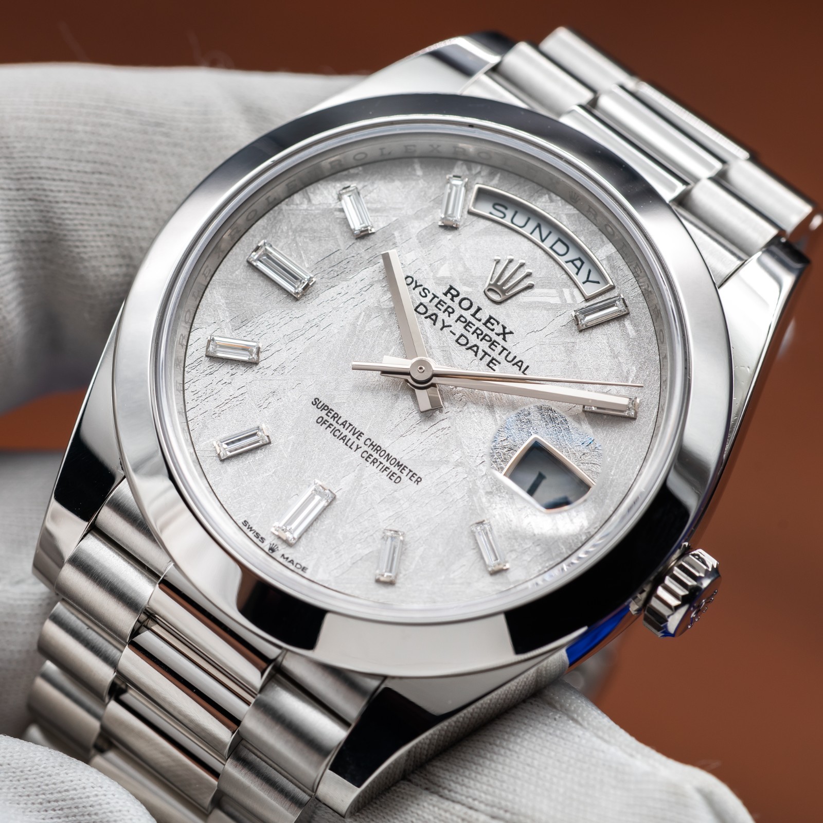 ROLEX Day-Date 40 Platinum President Meteorite Dial 228206
