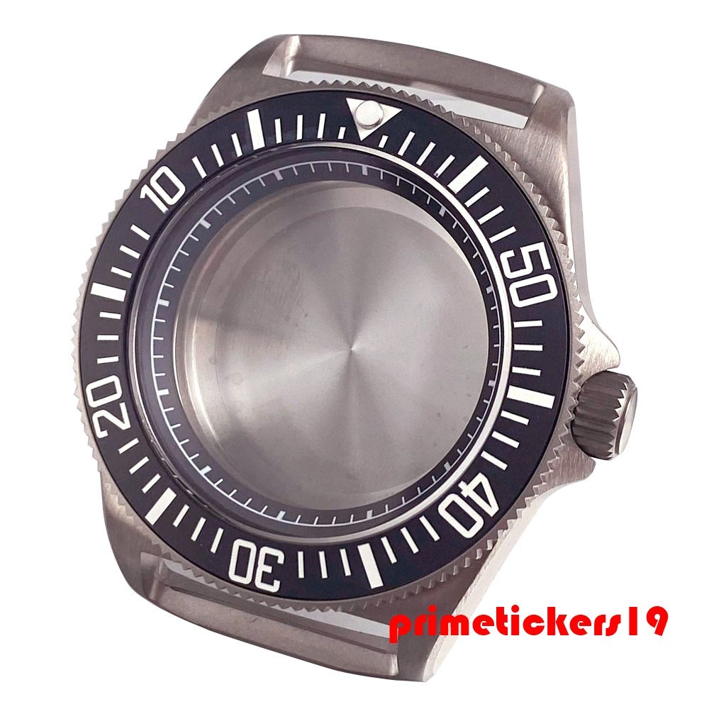 Titanium 42mm Dive Watch Case Black Bezel Sapphire Fit NH35 NH36 NH38 Movt 20BAR