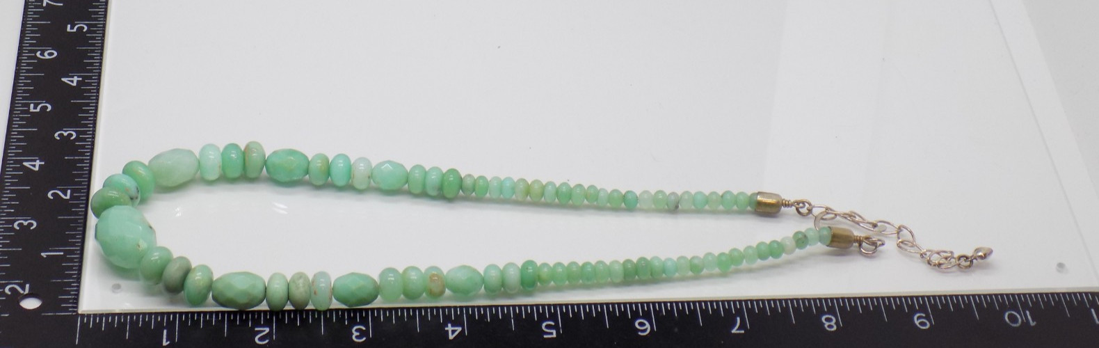 DTR Mine Finds By Jay King Mint Green Chrysoprase 925 Sterling graduated Necklac