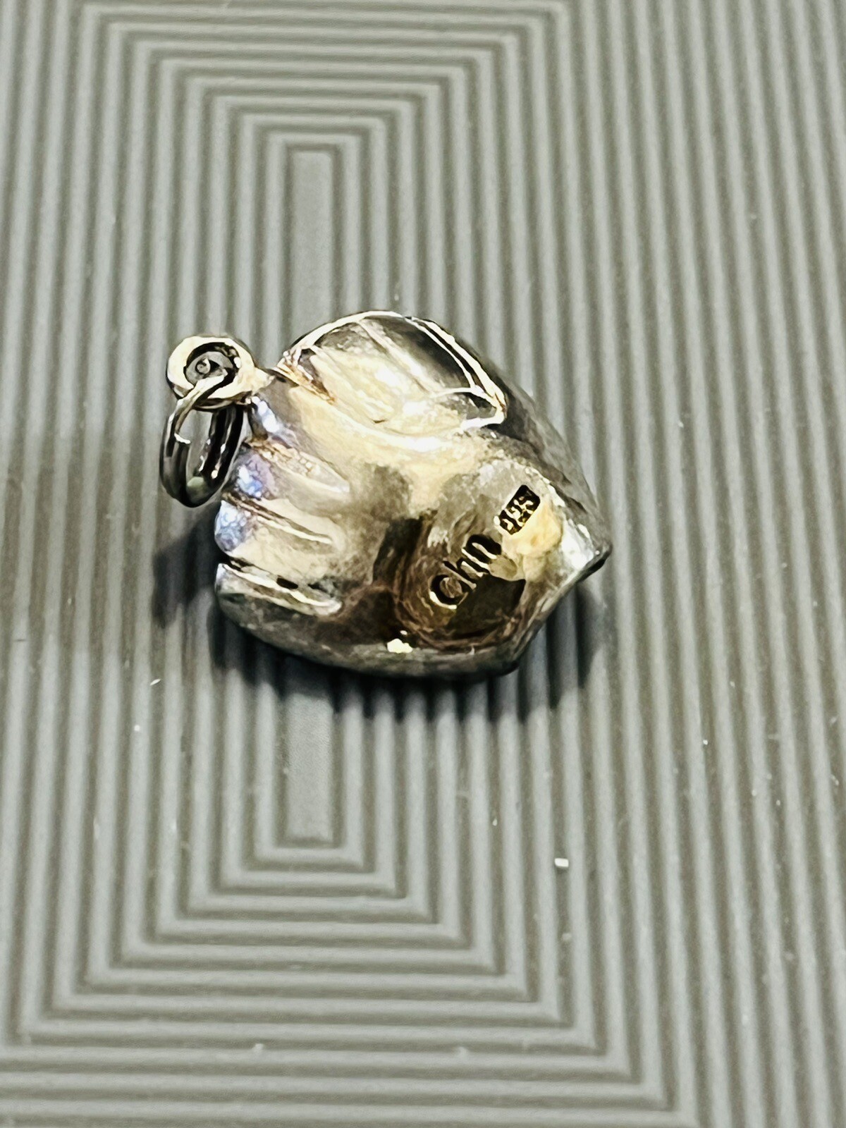 Sterling Silver 925 Baseball Mitt Glove with Ball Pendant Charm 3 Grams 1/2”
