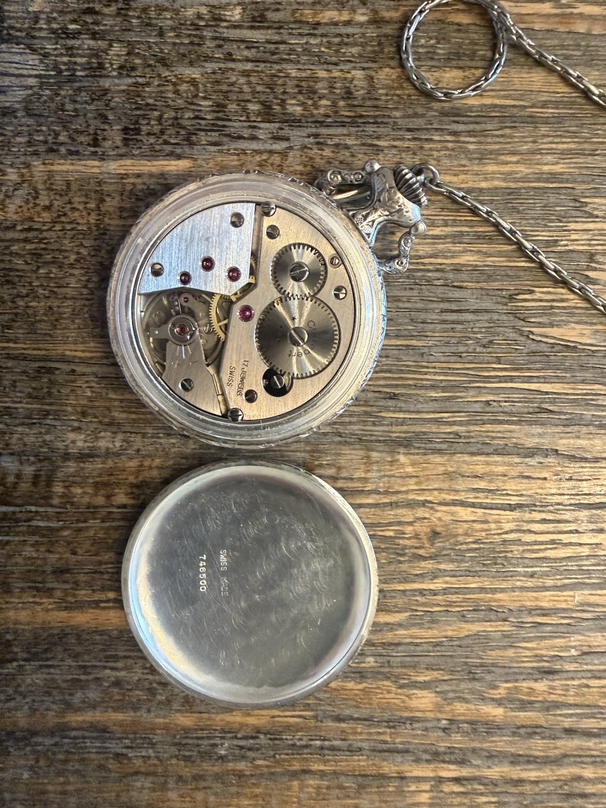 Vintage Gérard Pasini Swiss 17J Incabloc Cortebert Pocket Watch Runs
