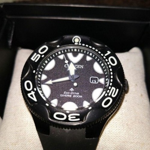 CITIZEN Promaster MARINE BN0235-01E Eco-Drive Solar Black Men SS Wristwatch