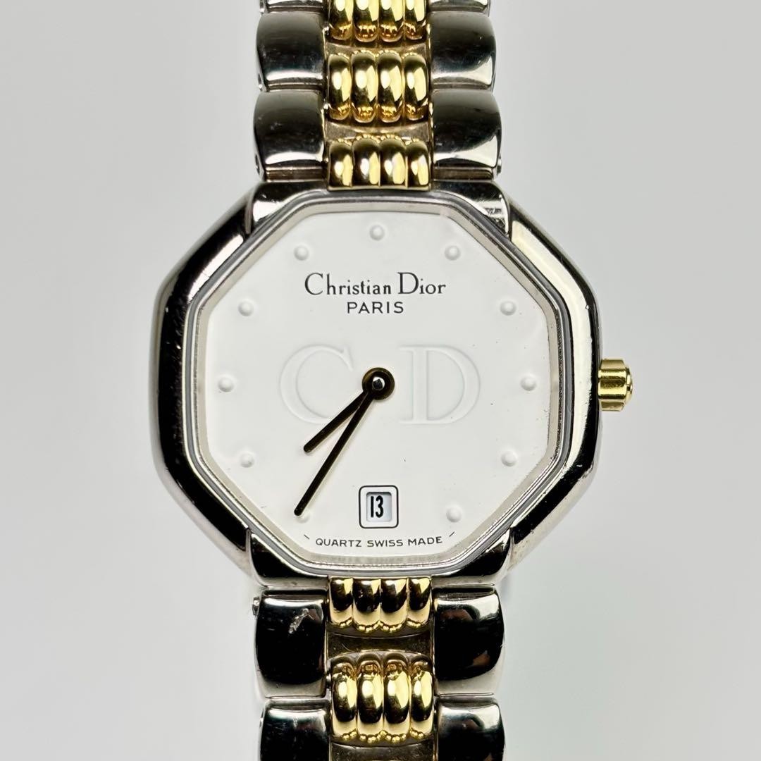 Christian Dior 48.203 Watch 25mm Swiss Quartz Gold Plated Date 17cm 6.69in
