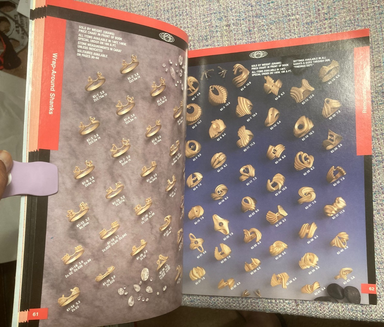 Jewelers Casting Almanac for Ready Made Cast. Ross Metals Catalog rings pendants