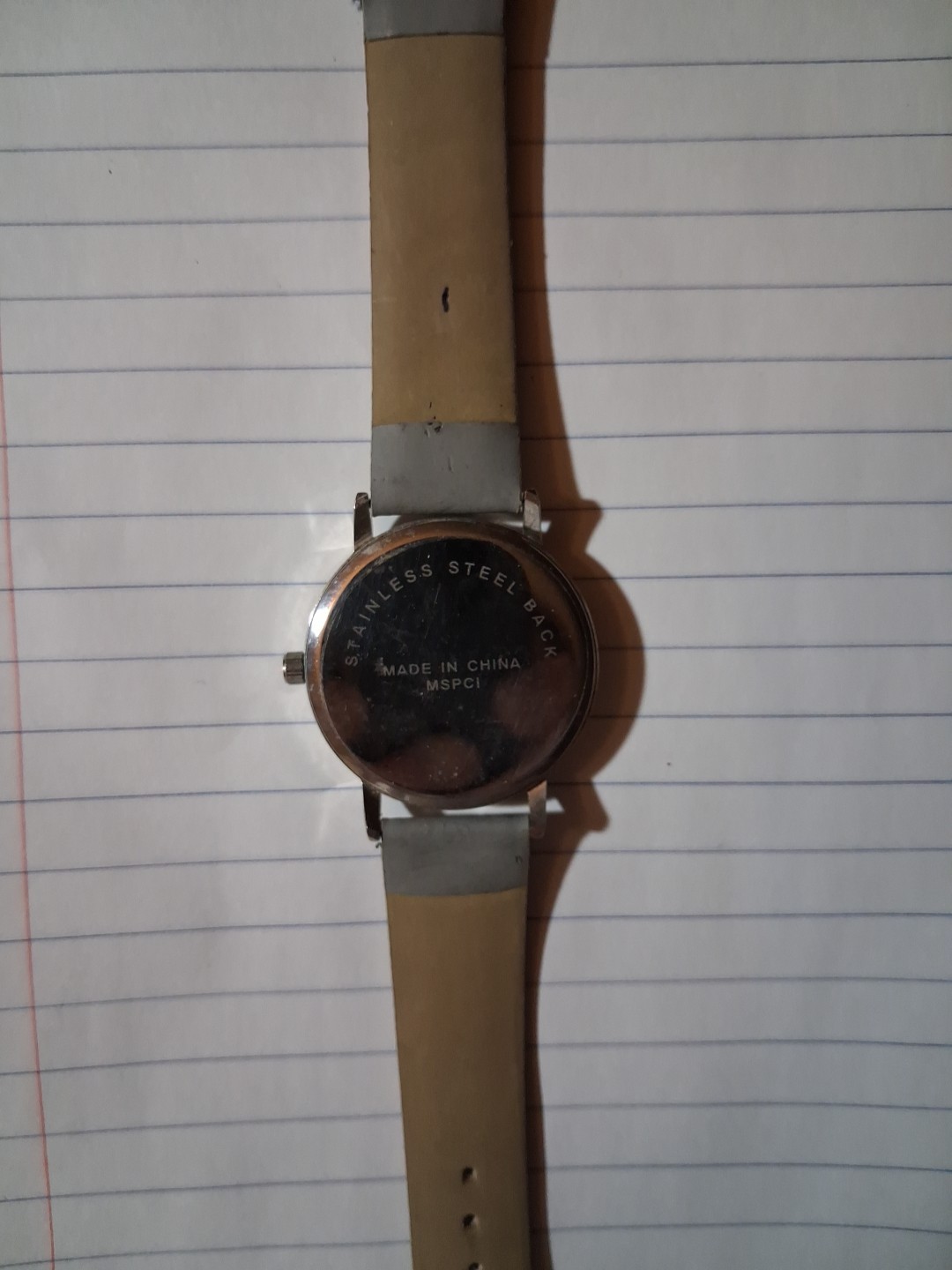 Vintage MSPCI Grey and White Striped Watch Numberless