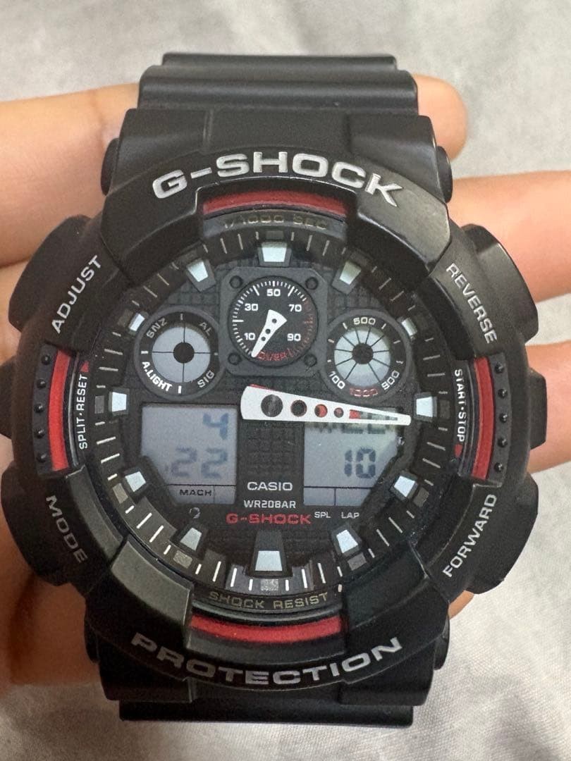 CASIO G SHOCK GA 100 1A4DR Black x Red Watch