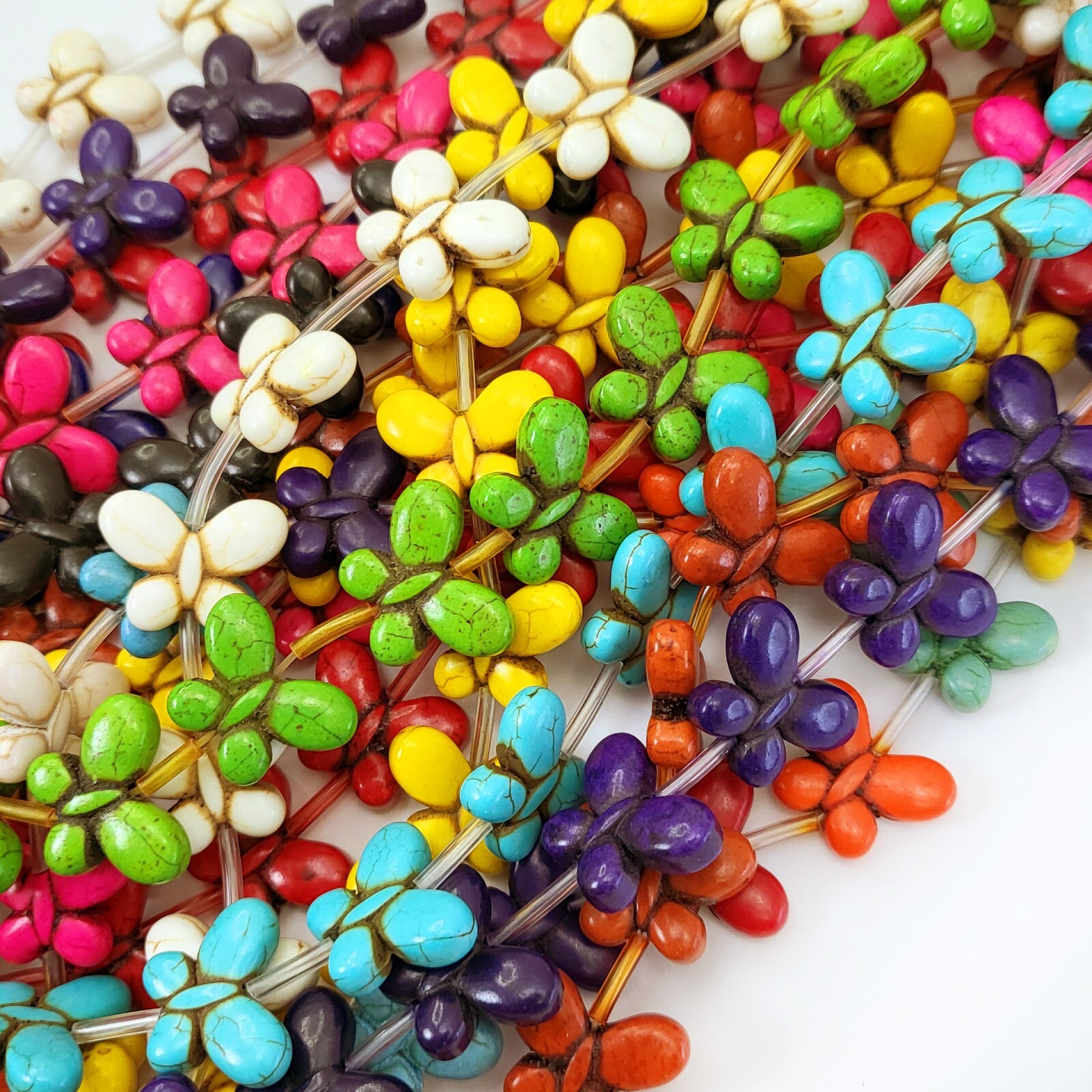 Mix Color Howlite Turquoise 20mm Butterfly Loose Spacer Beads 15″ Strand Crafts