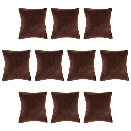 Velvet Watch Pillows Small Jewelry Displays Pillow Bracelet 10 Pack Brown