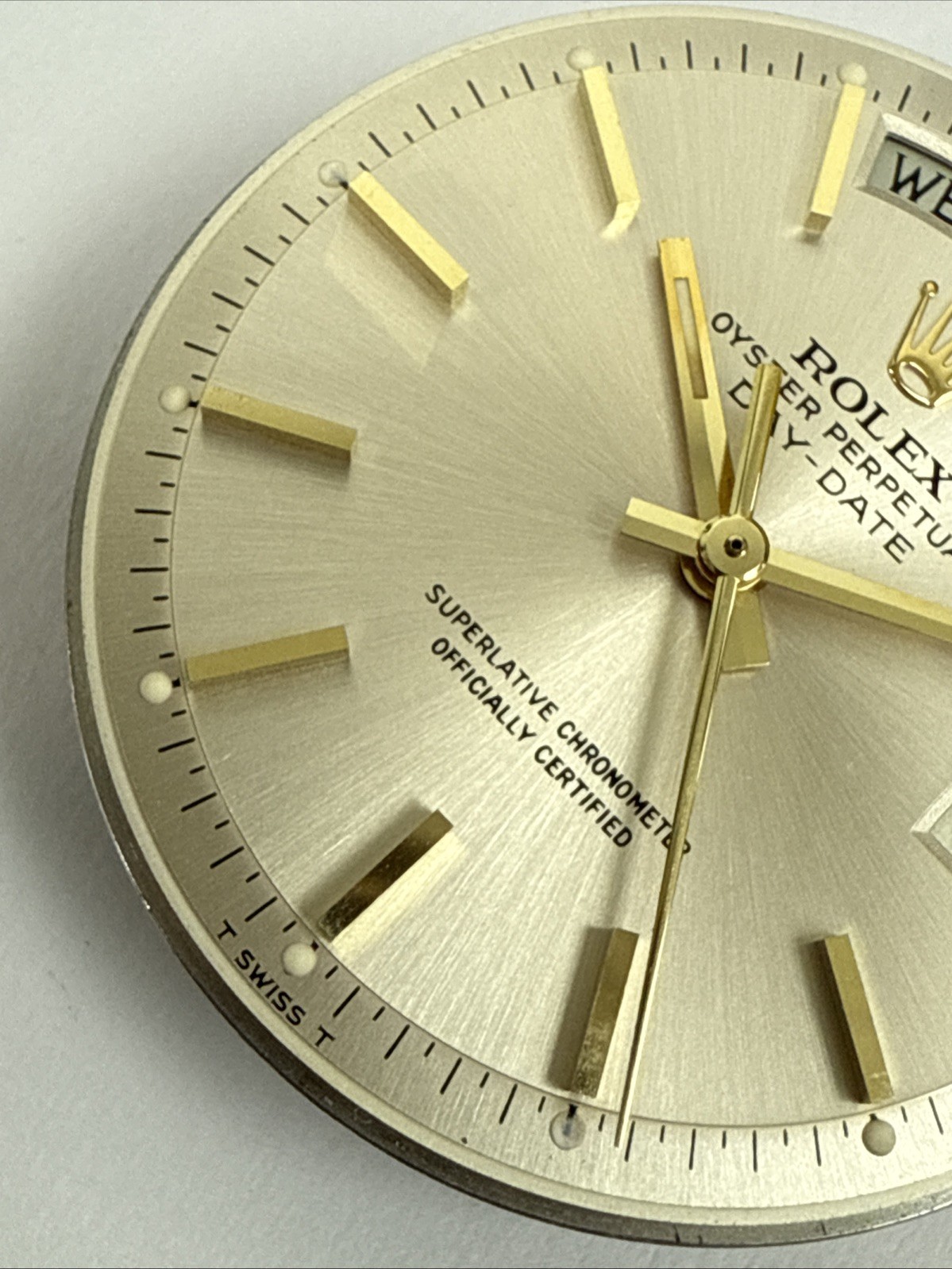 Rolex President 36 mm 1556 Non Quick Set Complete Movement, Pie Pan Dial & Crown