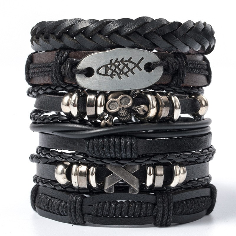 12/30 Wholesale Lot Hot Unisex Handmade Braided PU Leather Bracelet Wristband US