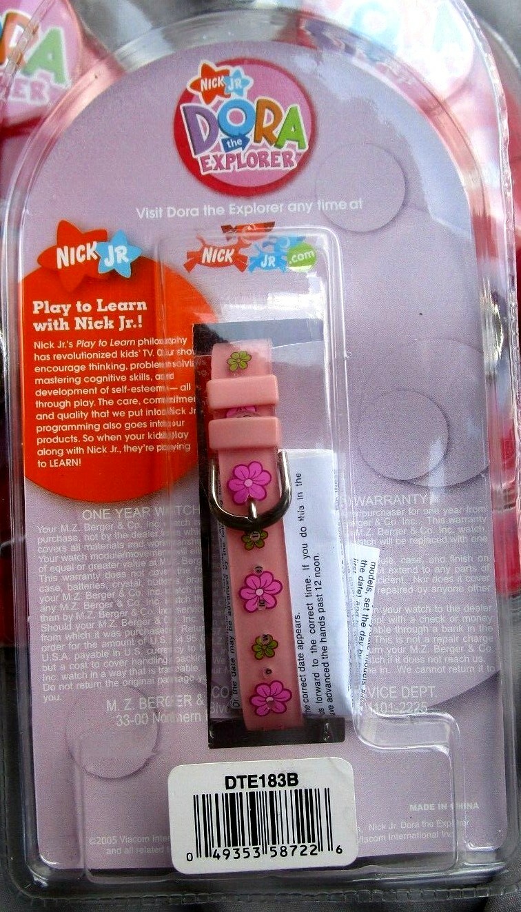 Nickelodeon Dora the Explorer Analog Display Two Tone Pink Band Watch-Brand New!