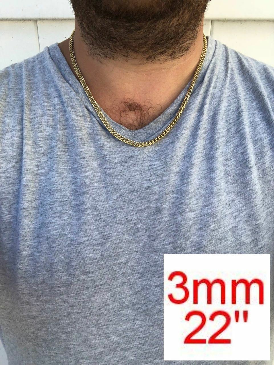 Men’s Franco Chain 14k Gold Plated Stainless Steel BEST QUALITY! 3-8mm HEAVY!