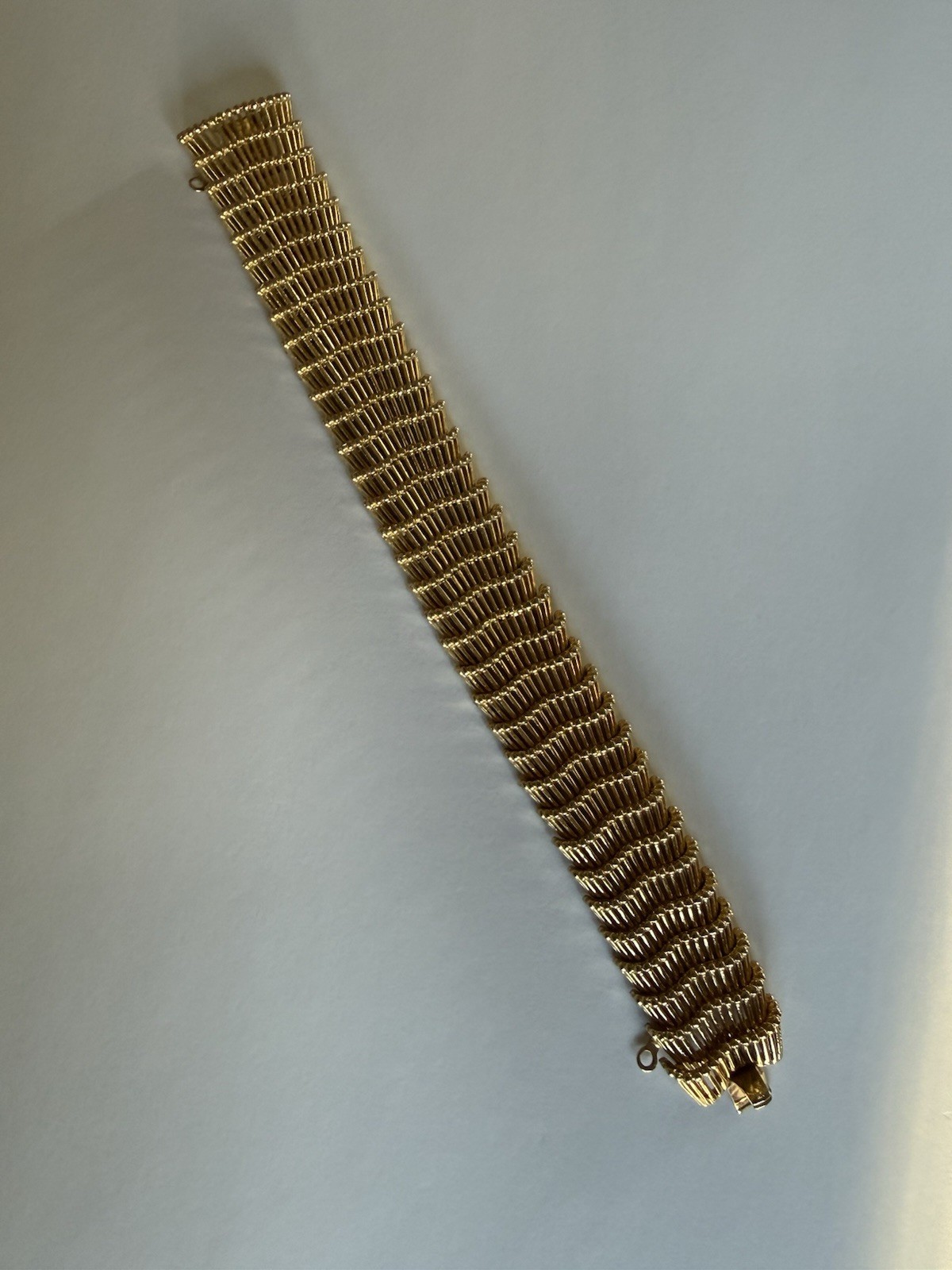 vintage MARCEL BOUCHER Gold Tone Textured Ladies Bracelet Mid Century AS IS