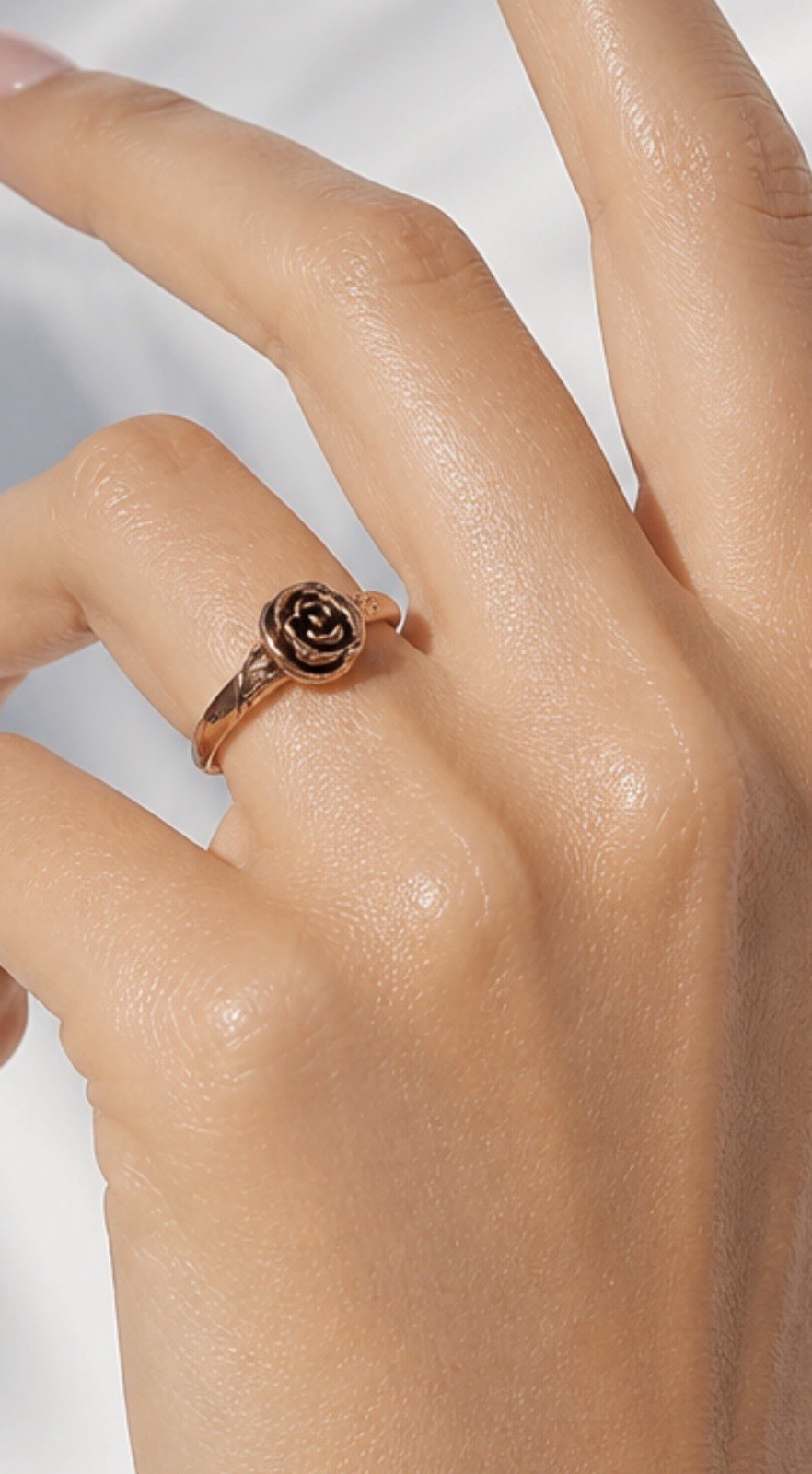 Size 10 Solid Copper Rose Ring. Only One Left.