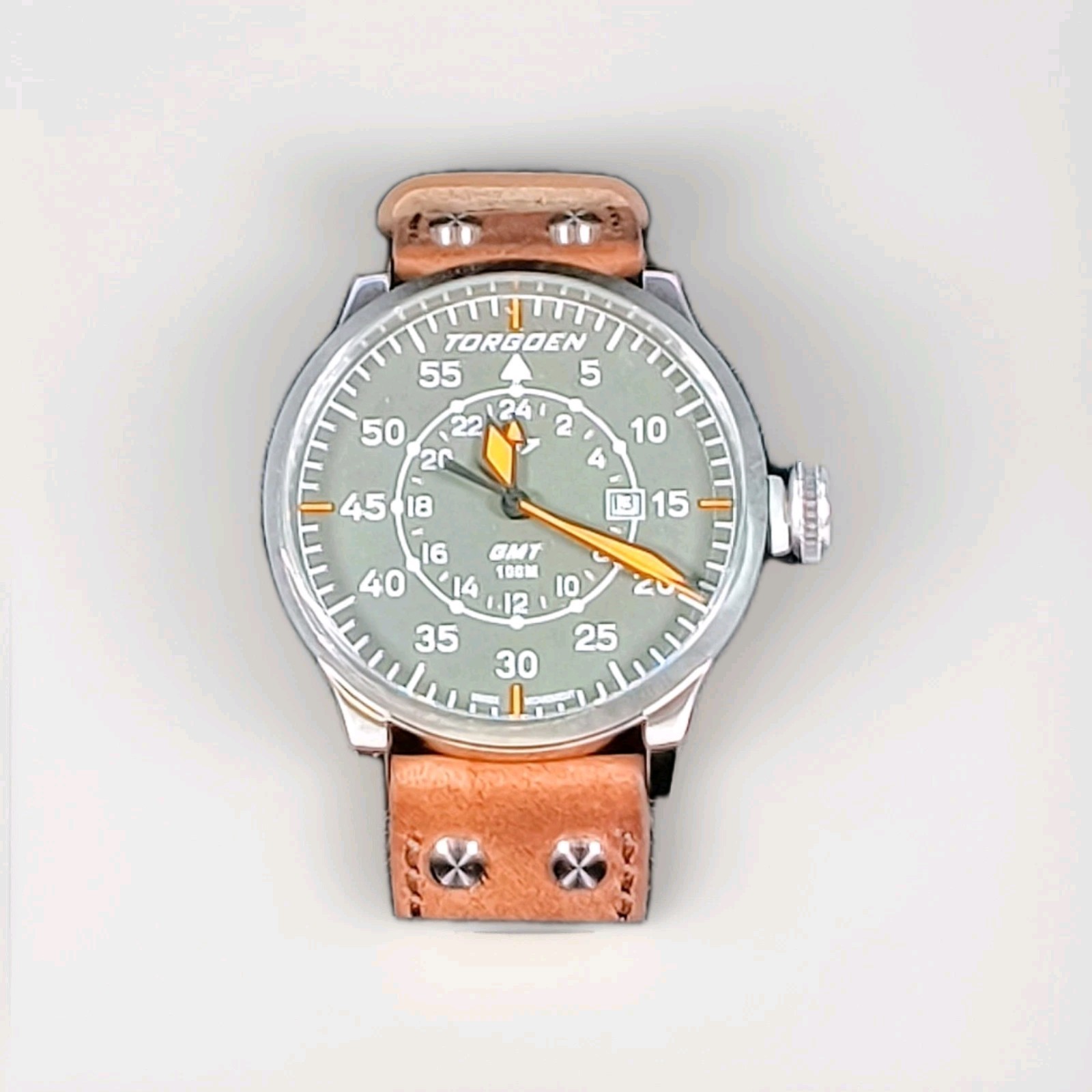 Torgoen T47 Jumbo Green Sapphire GMT Mens Watch – New!