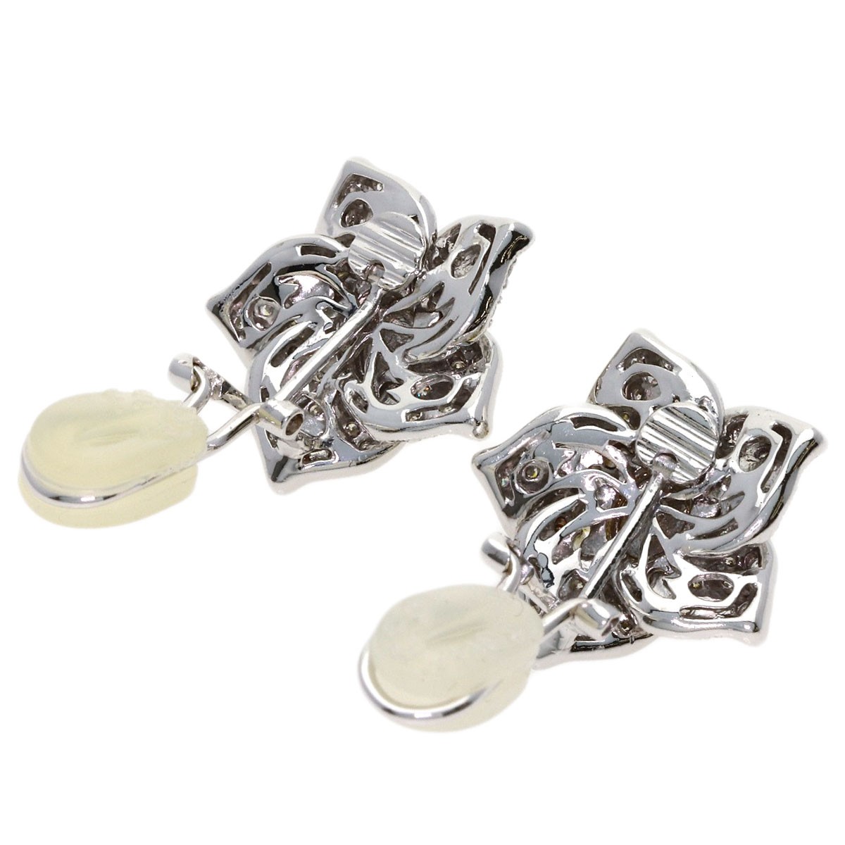 0.27ct Opal Diamond Earring K18 White Gold 11.8g