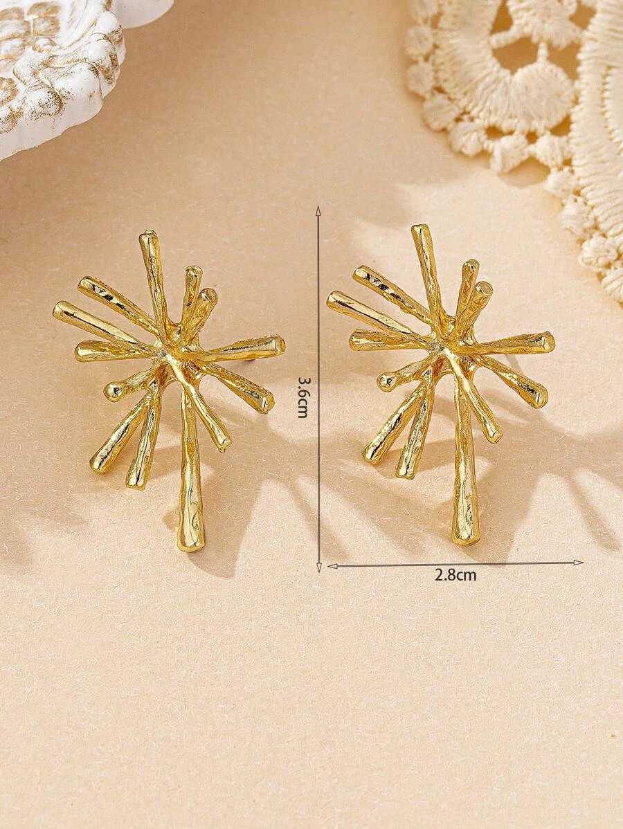 1 pair Sunflower Stud Earrings Elegant Floral Jewelry Women Gift