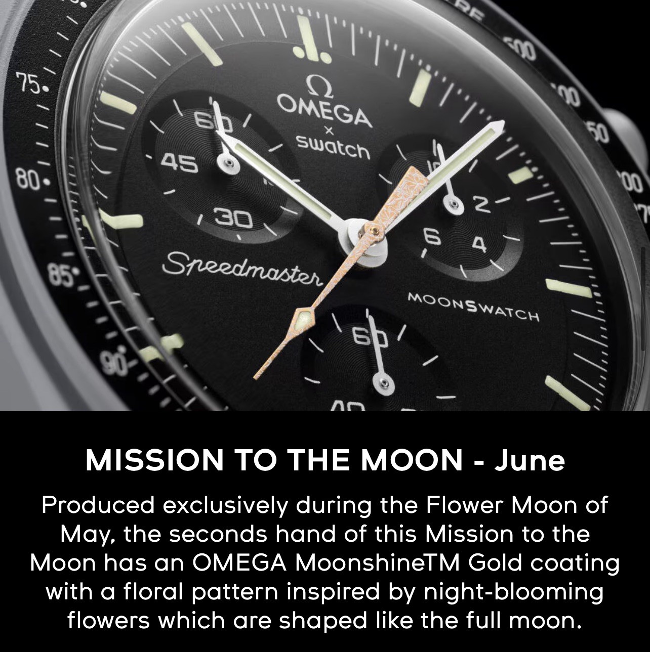 Swatch X Omega Mission To Moonshine Gold Flower Moon Full Kit bag box receipts