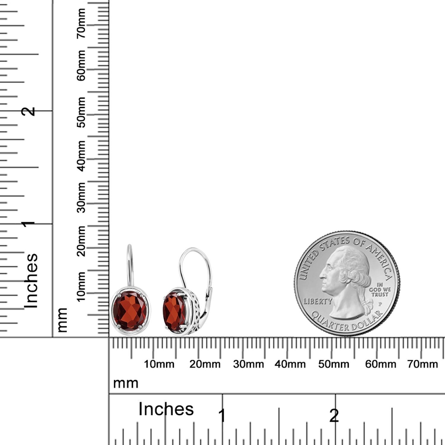 925 Sterling Silver Garnet Dangle Earrings For Women (3.60 Cttw, Gemstone