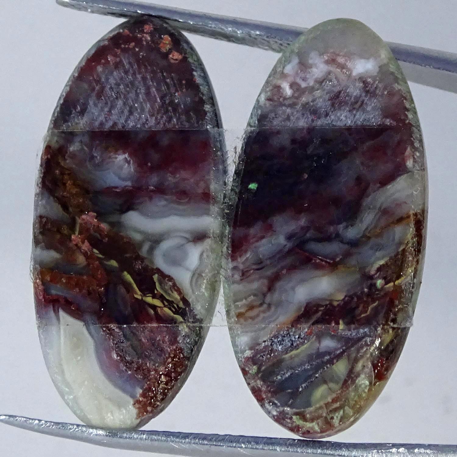 20.50Cts Natural Best Crazy Lace Agate Pair Oval Cabochon Gemstone 12X26X4MM
