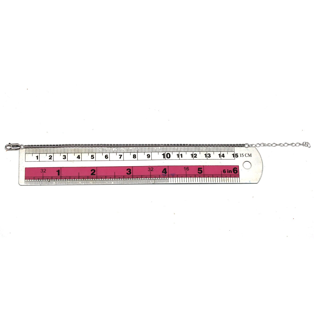 Pink Sapphire Bracelet 9.0 In. 925 Sterling Silver White Gold Plated Handmade