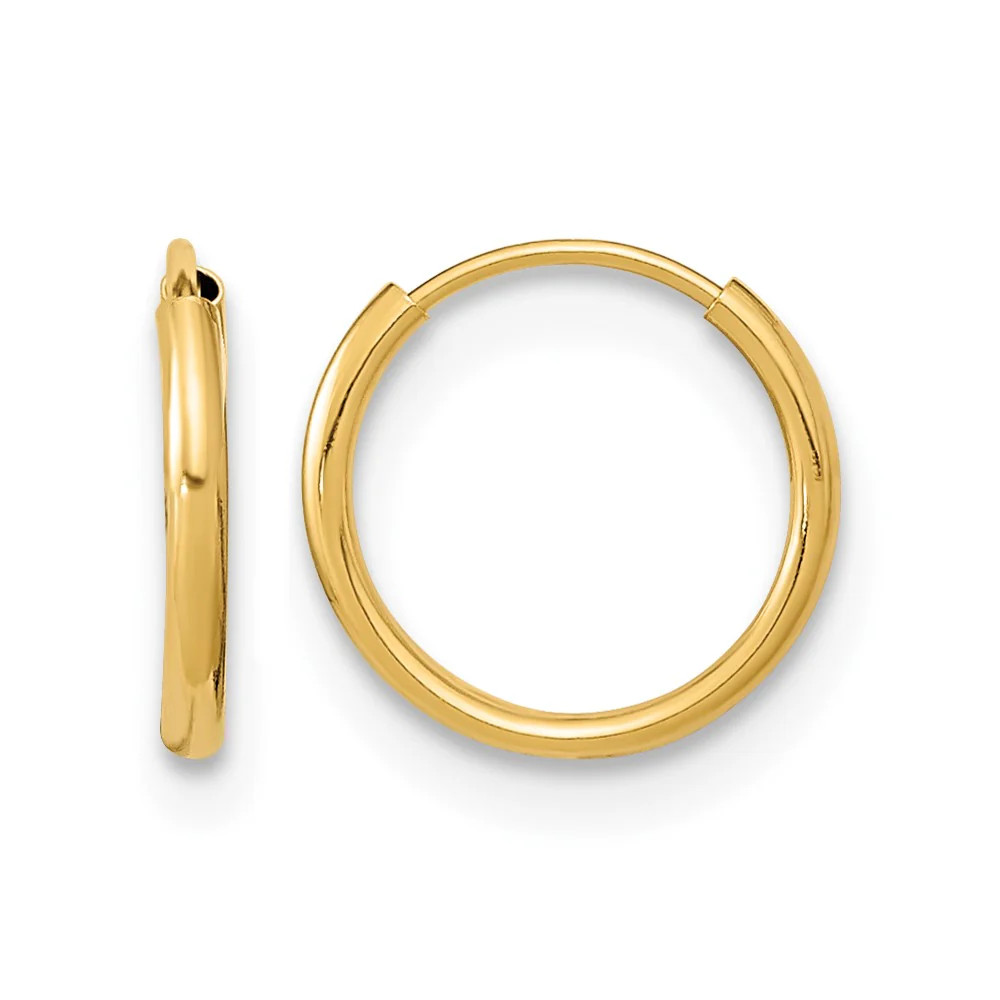 14K Yellow Gold Endless Hoop Earrings