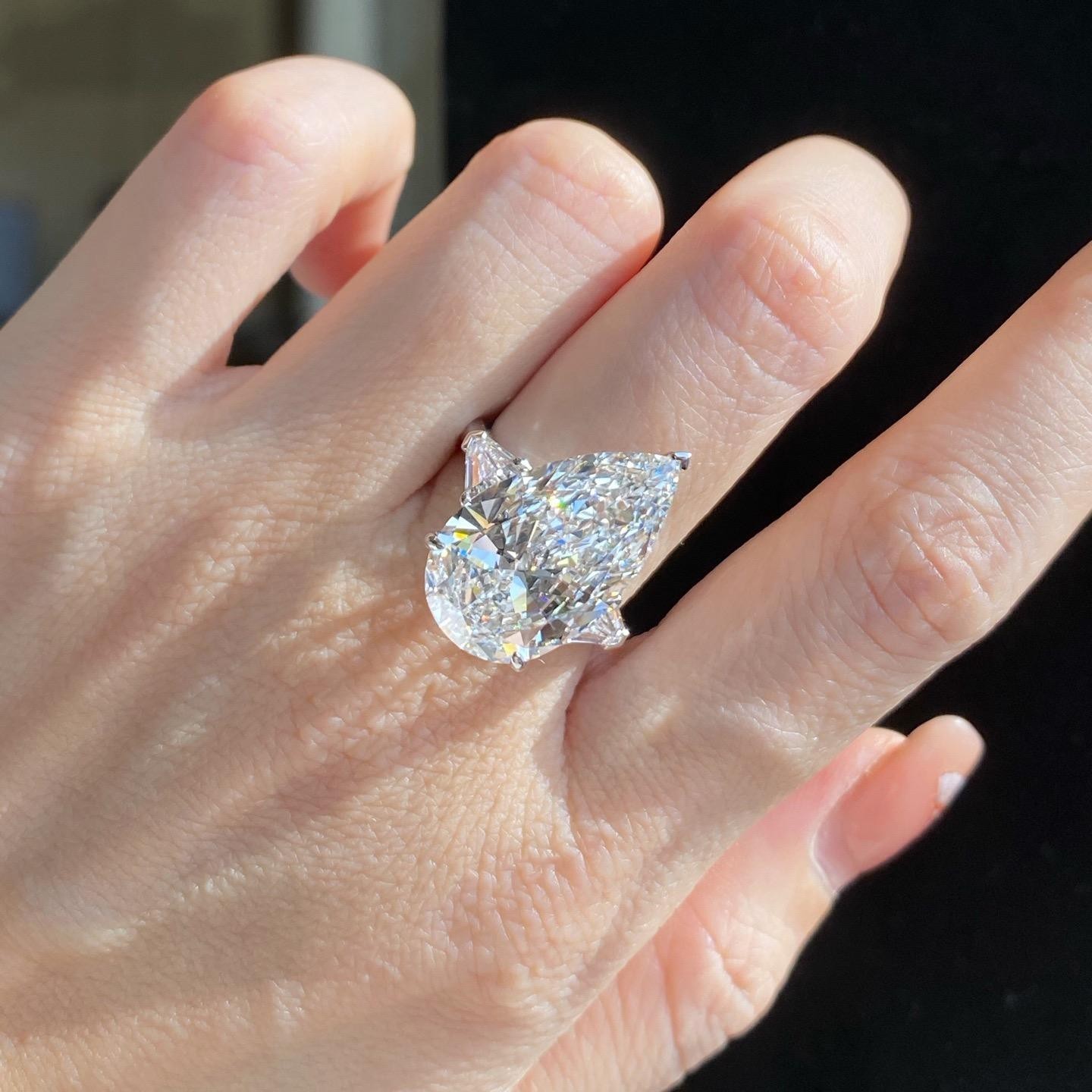 4.00 Ct pear cut moissanite Traditional Engagement ring 14k white gold plated