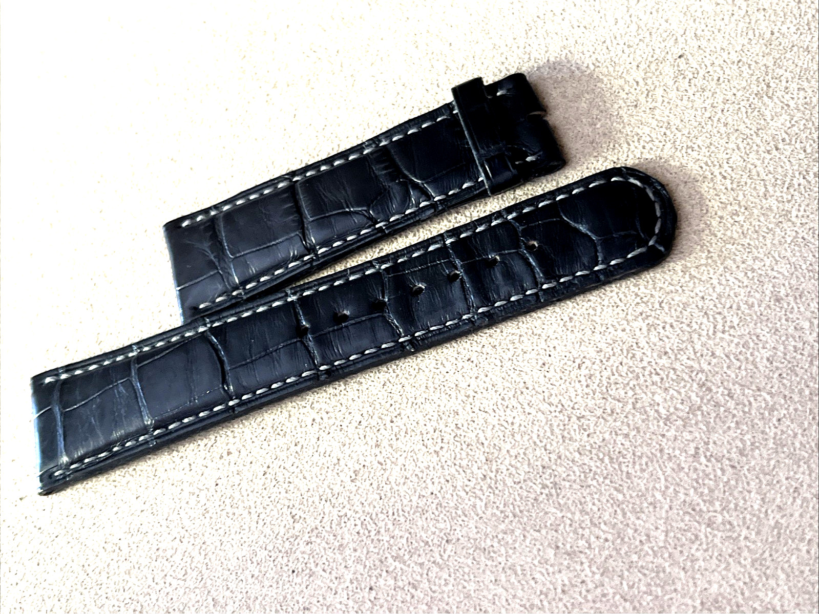 A. Lange & Söhne Watch Strap 20 x 18 Matt Dark Charcoal Gray Crocodile Authentic