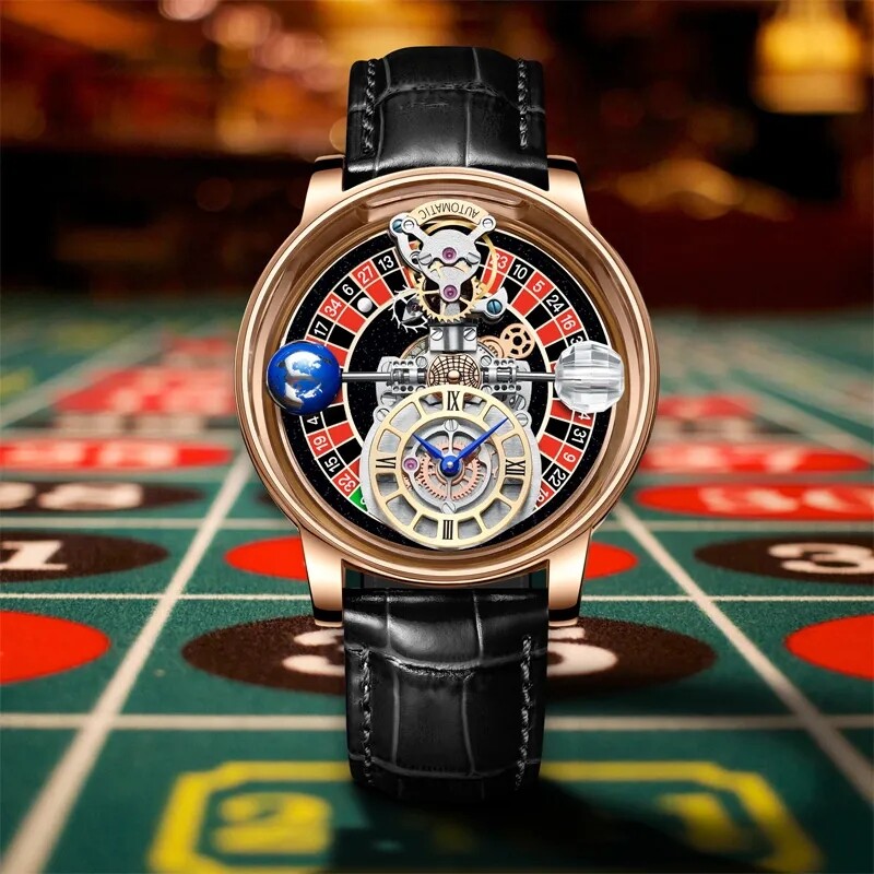 2023 PINDU Design Luxury Men’s Quartz Watch 3Bar Astronomia Casino Roulette