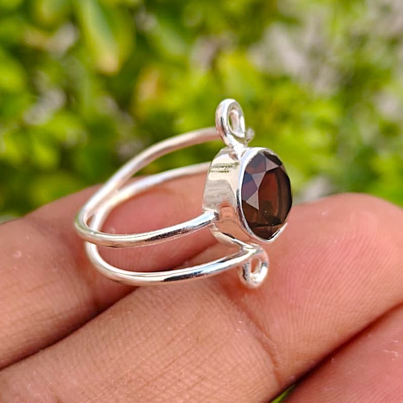 Natural Smoky Topaz Ring, Handmade Designer 925 Sterling Silver, Gift for All