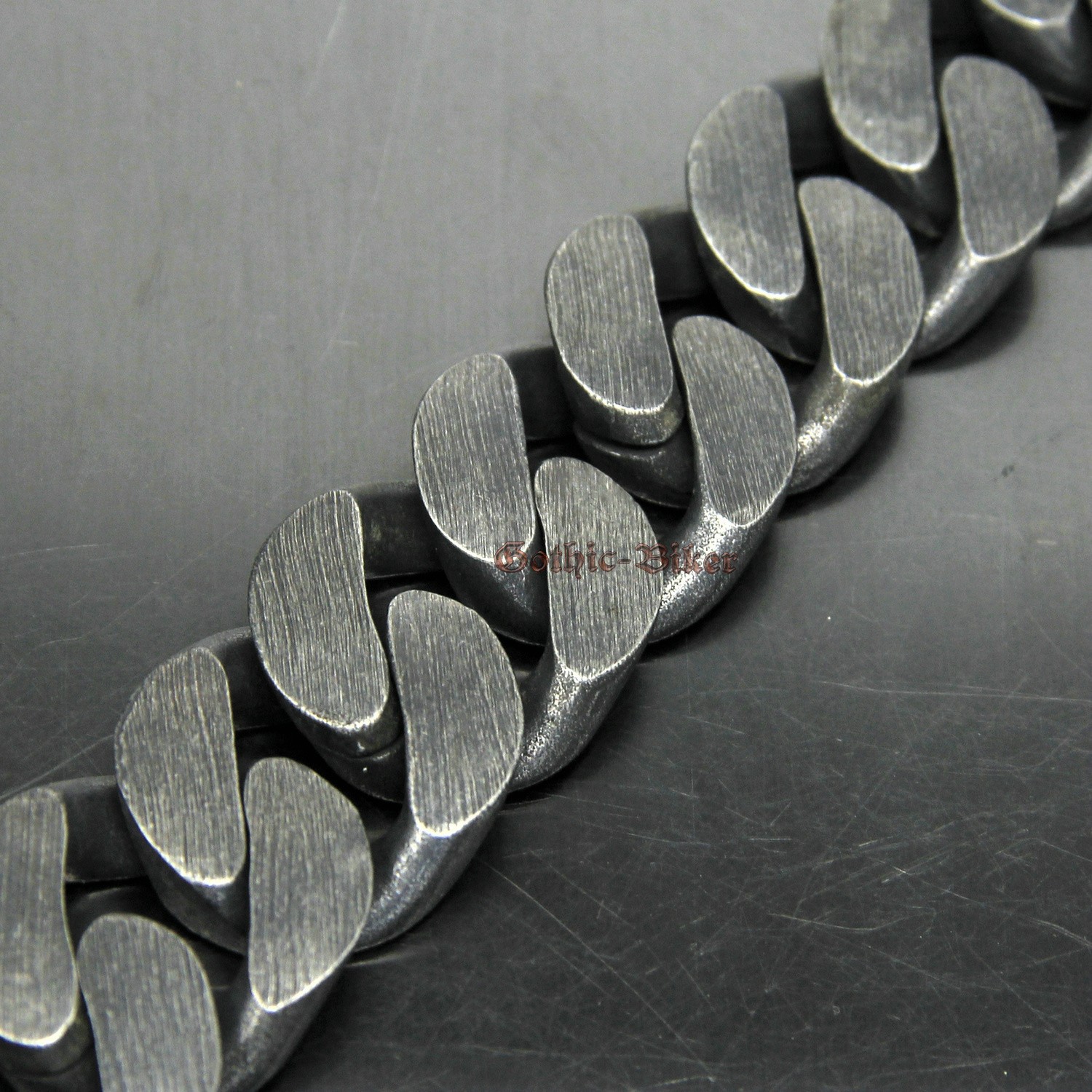 Heavy Chunky Gunmetal Chain Retro Men’s Curb Cuban Link Stainless Steel Necklace