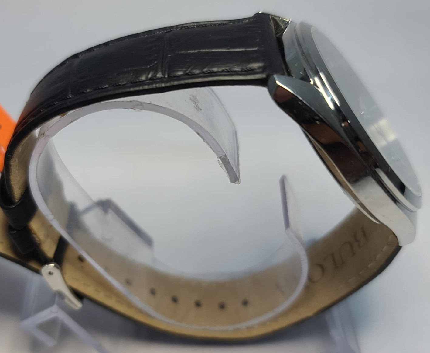96B351 BULOVA MEN’S BLUE DIAL BLACK LEATHER STRAP WATCH MB5-257