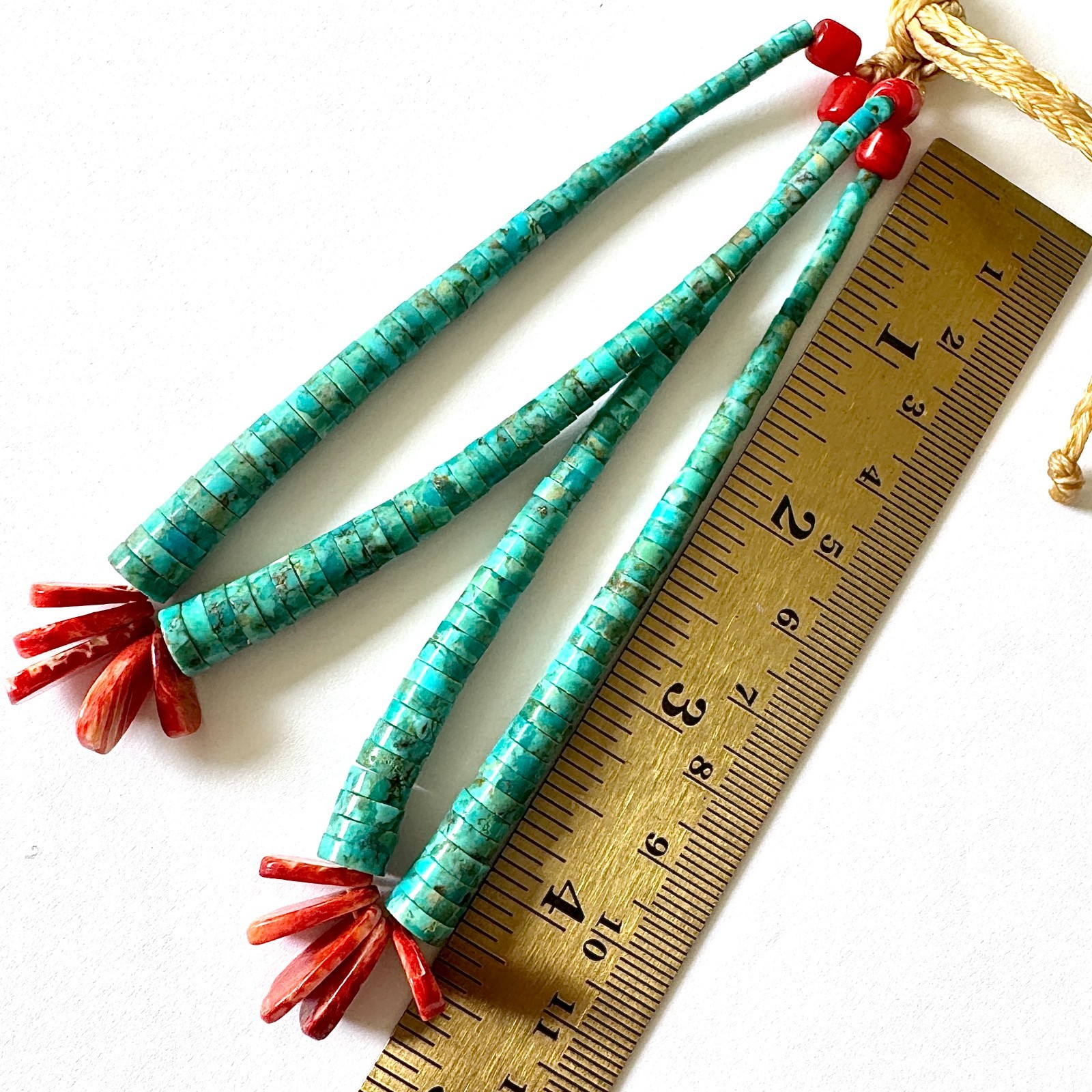VTG Santo Domingo Turquoise Jacla Pendant Earrings 5in Spiny Oyster Tabs