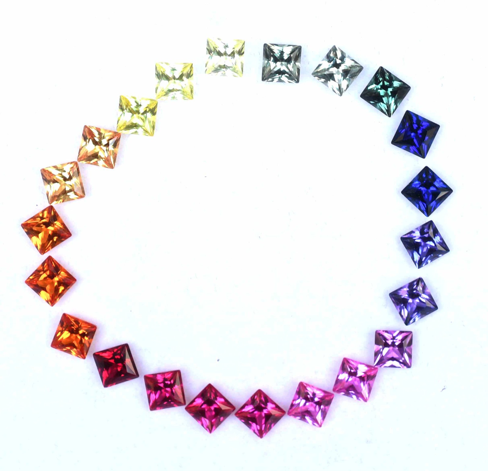 5×5 mm Natural Rainbow Sapphire Princess Cut 22 pcs Stunning Loose Gemstone