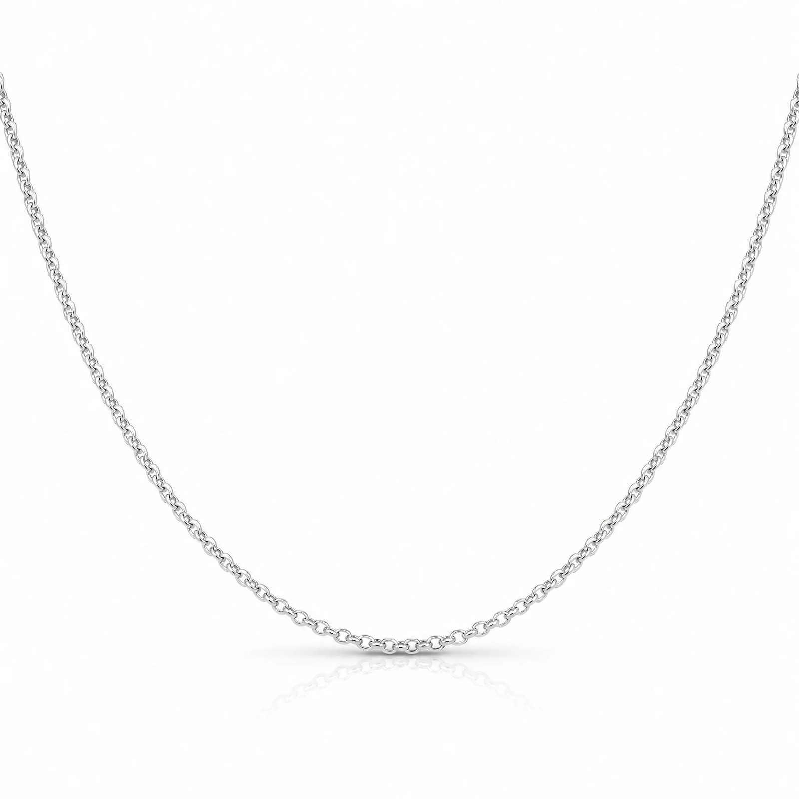 Sterling Silver 1.75mm Diamond-Cut Rolo Cable Chain Necklace 16″-30″