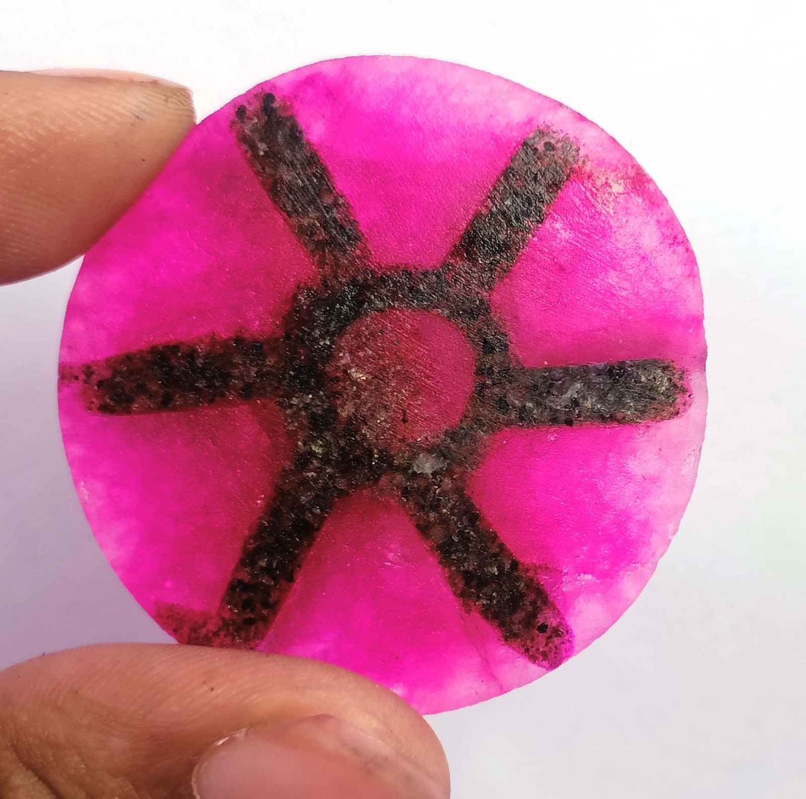 Finest 78.30 Ct Natural Red Ruby 6 Rays Trapiche Round Cut EGL Gemstone 6YGF