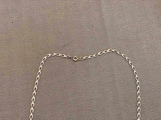 Vintage 12k Rose Gold Oval Link Chain Necklace w/ Pendant 18″ 3.2 Grams Hollow