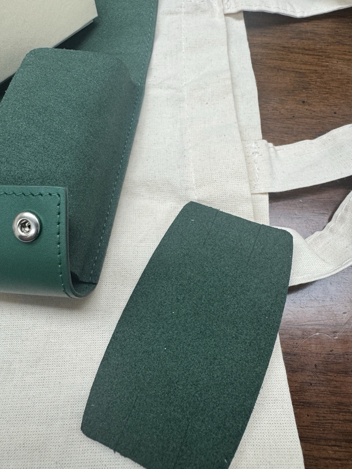 Rolex Service Center Green Leather Watch Travel Pouch Case New Box