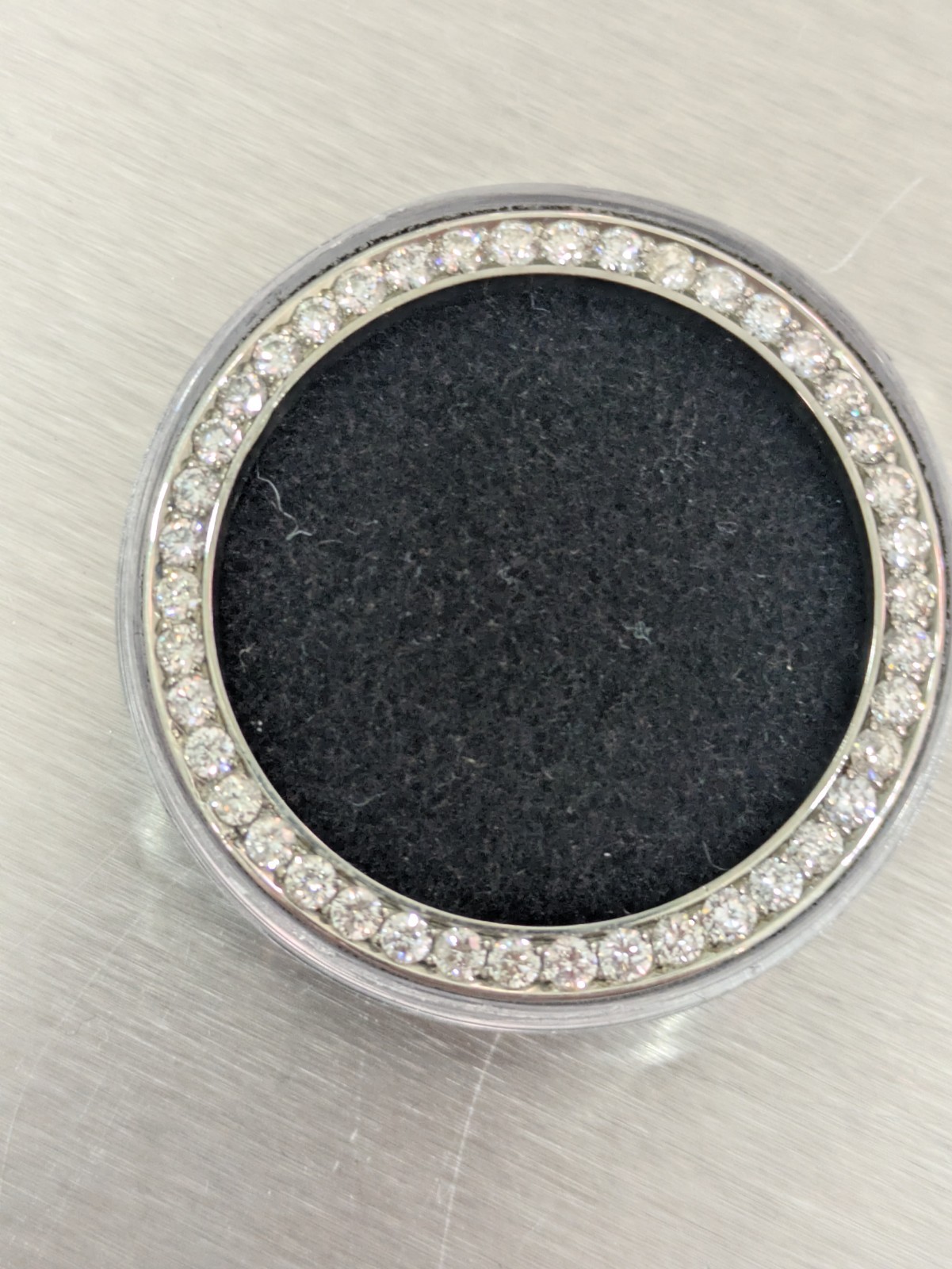 LAB GROWN DIAMOND BEZEL Mid size Stainless Steel For Rolex 31 mm 1.15 Cts