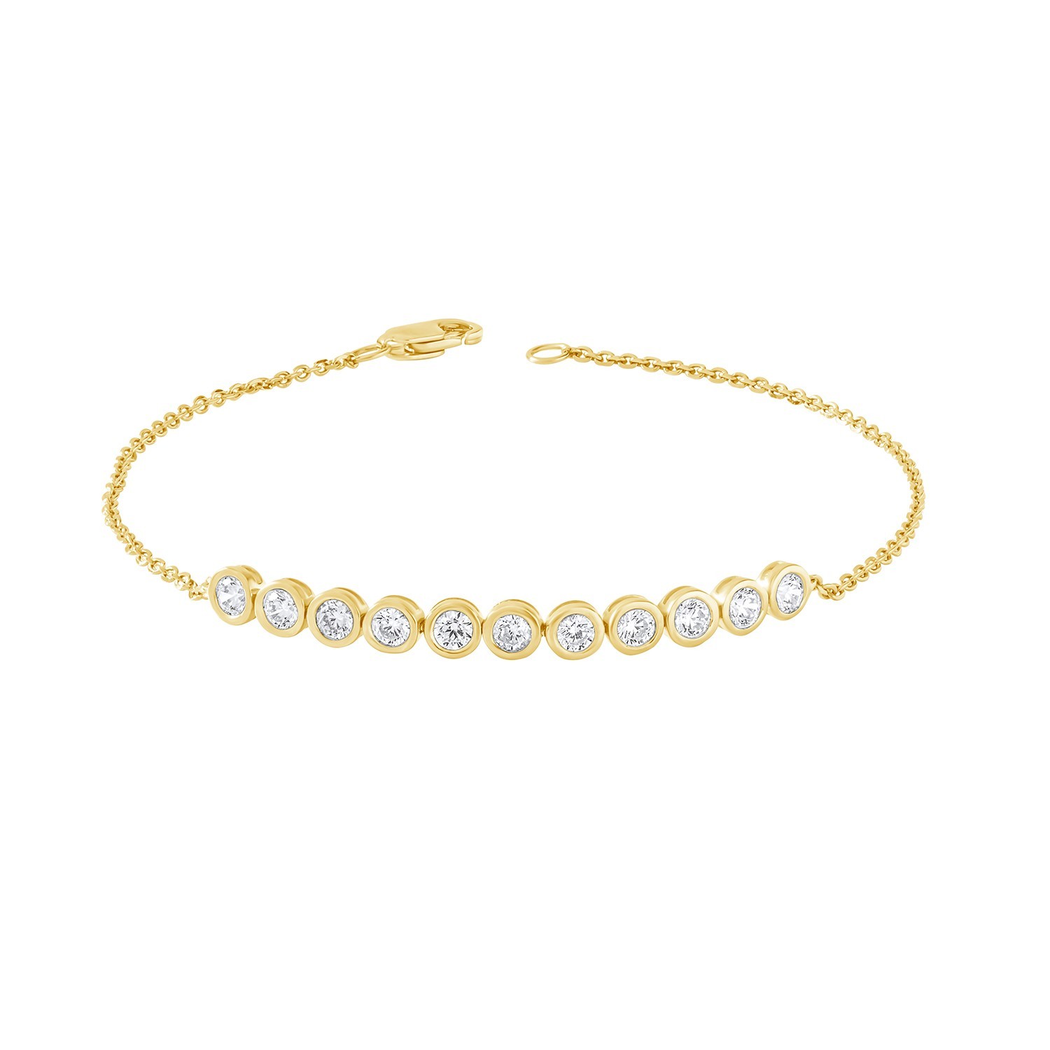 Lab Grown Diamond Bracelet For Women’s 0.80 Ct Round 925 Sterling Silver 7 Inch