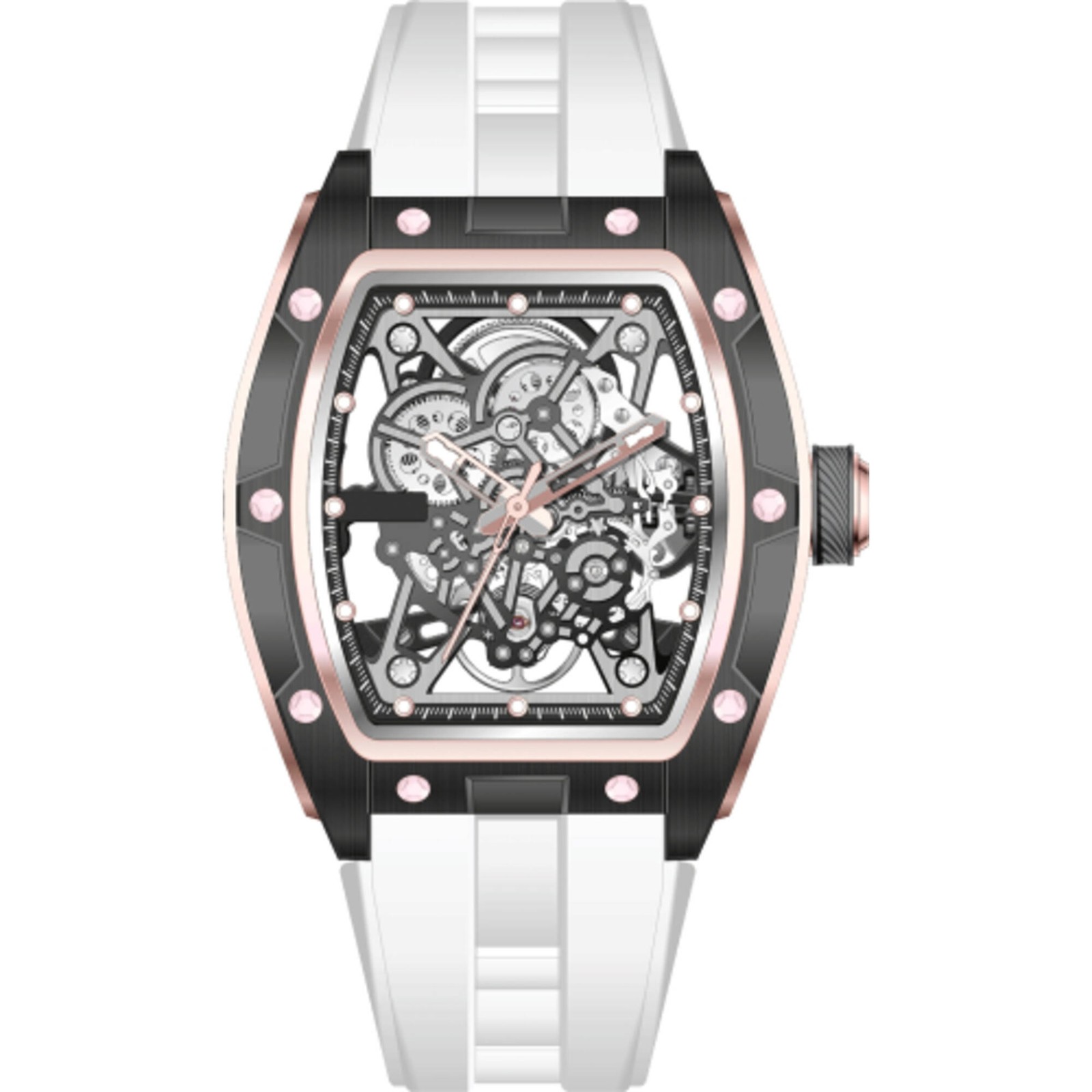 Invicta Men’s Watch S1 Rally Automatic Black Skeleton Dial White Strap 69524