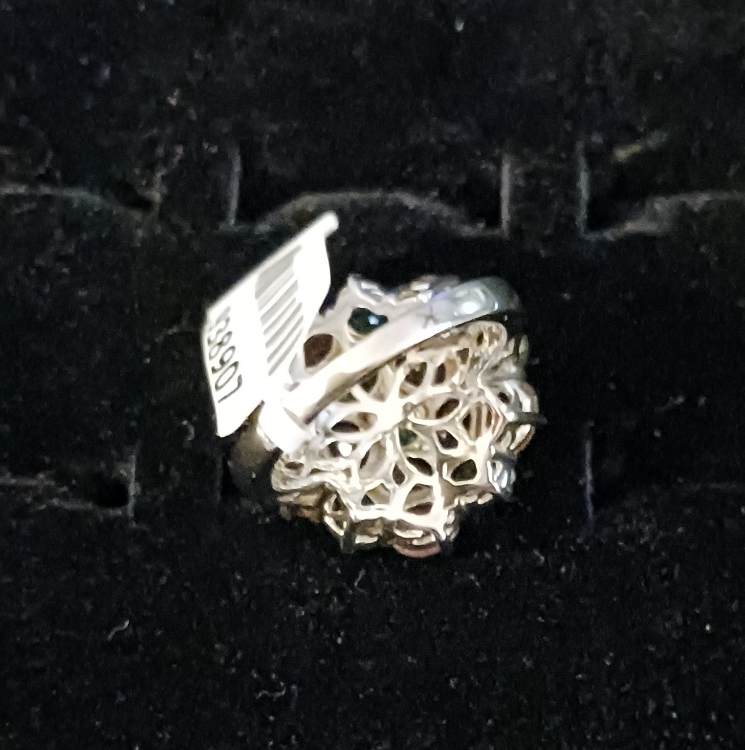 Multi color tourmaline ring in sterling silver size 6