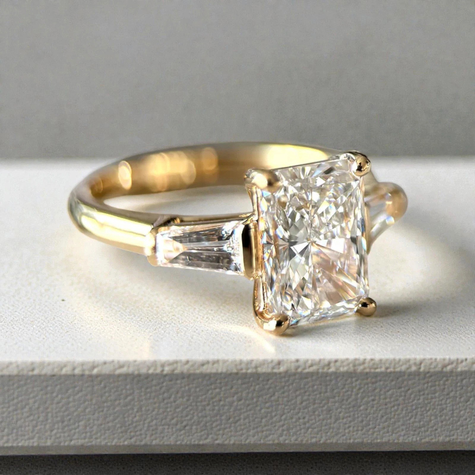 6.50Cts. Otagon Shape Certified White Diamond Ring In 925 Silver – Tariff Free