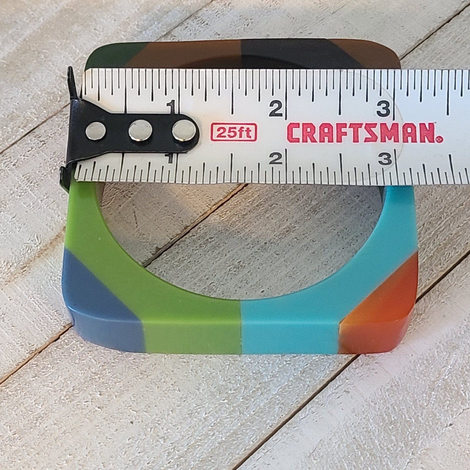 Vintage Lucite Square Bangle Bracelet Multicolor Acrylic