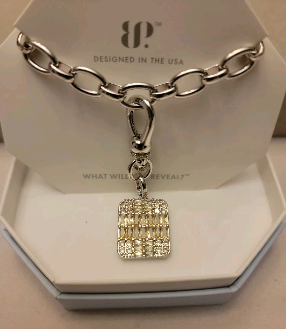 Bomb Party BP OG Necklace Be Anything But Basic-Lemon CZ On Rhodium Plating