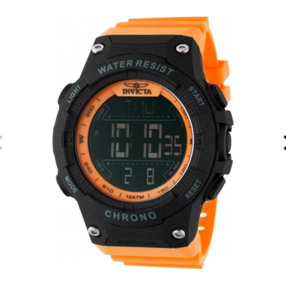 Invicta Racing Men’s Digital Chronograph Quartz 52mm Orange Strap 100m