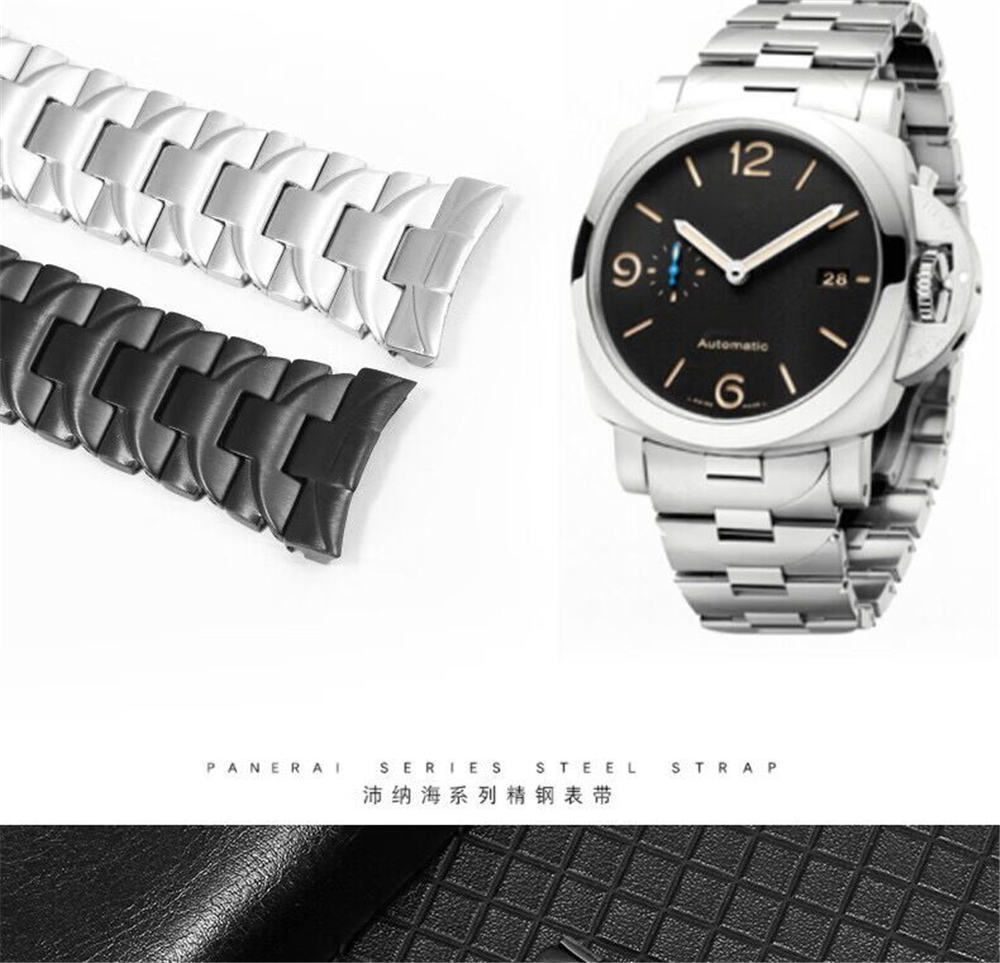 Stainless Steel Strap For Panerai Luminor PAM441 111 01316 Butterfly Buckle Band